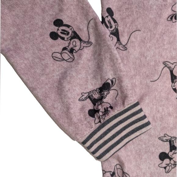 Disney Mickey Minnie Pink Gray Pajamas Jogger Set Small Soft Two-piece Cozy - Picture 8 of 16